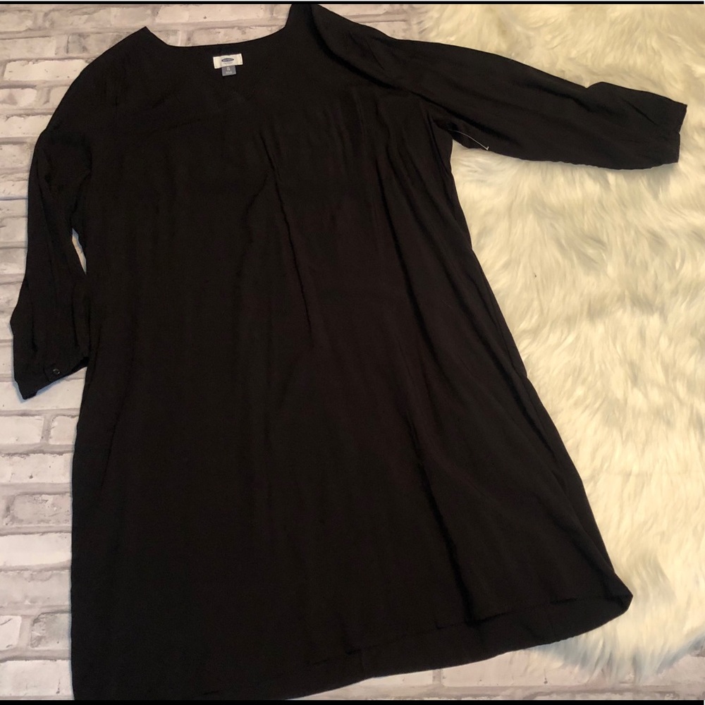 Old Navy 3/4 sleeve swing black dress